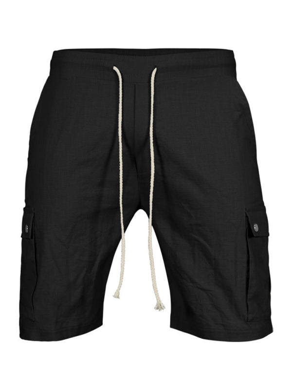 SHOPIQAT Casual Men's Slim Drawstring Shorts Thin Quarter Pants Cargo Shorts - Premium from shopiqat - Just $5.880! Shop now at shopiqat